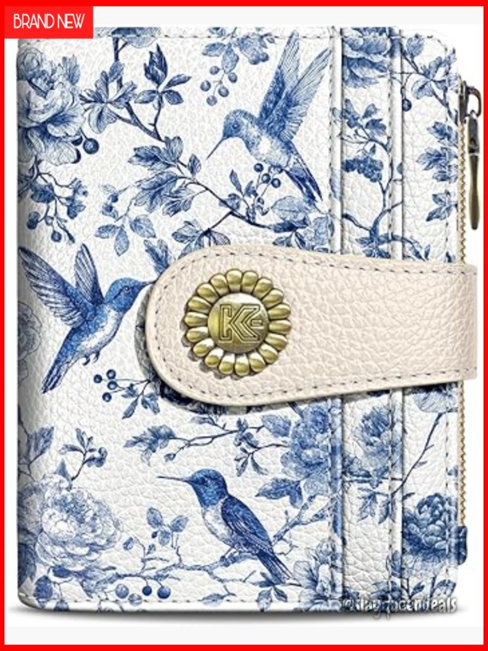 Compact RFID Bifold Wallet with Zipper Coin Pocket 10 Card Slots